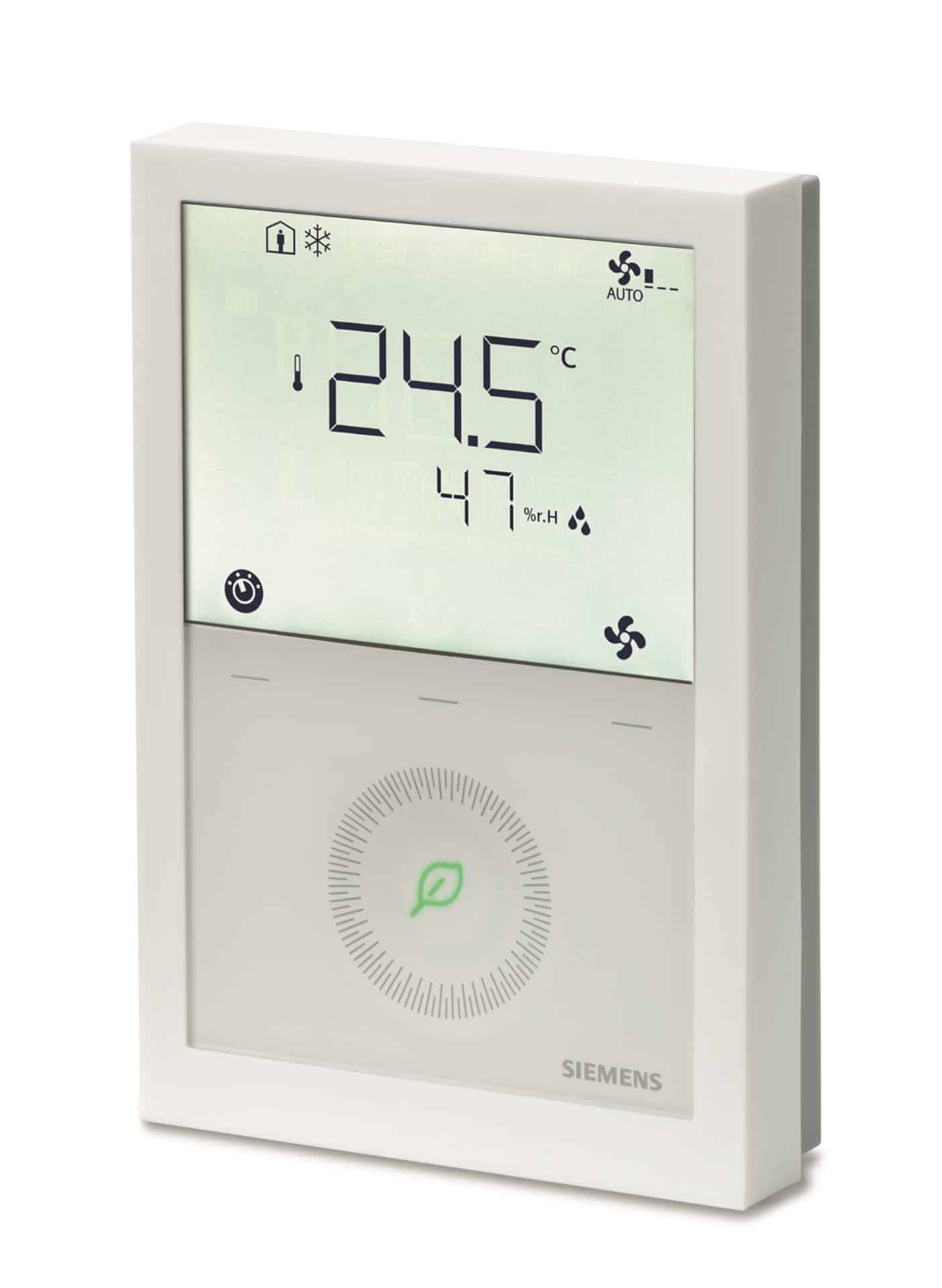 RDG260KN KNX communicating room thermostat. Outputs modulating (DC) or on/off. Fan coil (3-speed / DC fan)